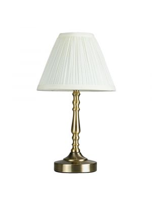 Sienna Antique Brass Touch Table Lamp Pleated Shade