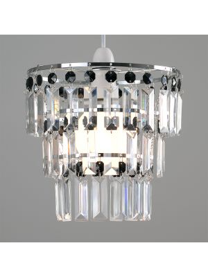 Kelsks NE Chrome Pendant Shade With Clear and Black Droplets