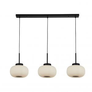 Mirrorstone 3 Light Bar Pendant With Frosted Ribbed Glass