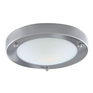 Mirrorstone IP44 Satin Silver Flush Fitting With Domed Marble Glass Diffuser