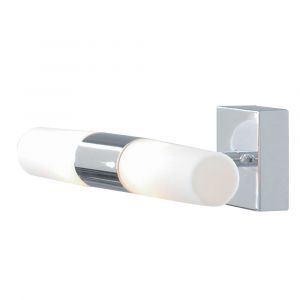 Mirrorstone LED IP44 Chrome 2 Wall Light White Glass