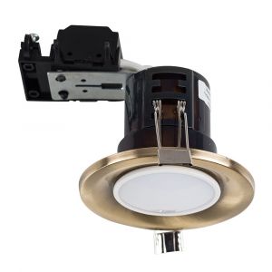 MiniSun Fire Rated Downlight in Antique Brass