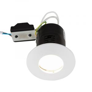 MiniSun Domed Bezel IP65 Fire Rated Bathroom Downlight in White