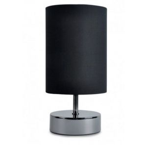 Touch LED Table Lamp Black Chrome With Black Shade