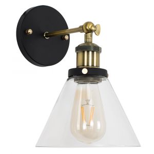 Norton Steampunk Wall Light with Clear Glass Shade