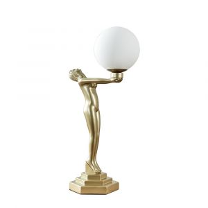 Olivia Matt Gold Art Deco Table Lamp