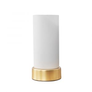 Matt Gold Touch Table Lamp With Glass Shade