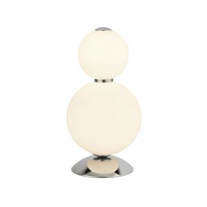 Mirrorstone Chrome Snowball Table Lamp With Opal Glass Shade