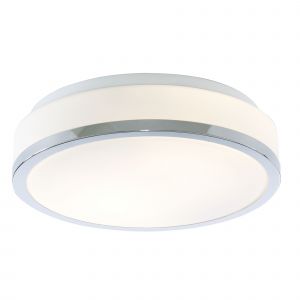 SearchLight IP44 Opal White Glass Discs Bathroom Fitting with Chrome Trim