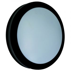 Diecast 18w Black/ Opal Round LED Bulkhead With Emergency 