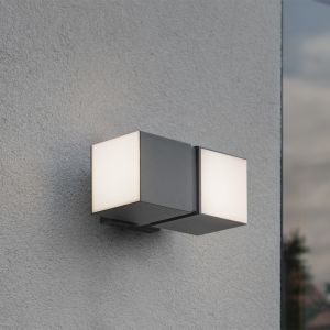 Lutec Cuba Outdoor LED Wall Light With Double Rotating Heads