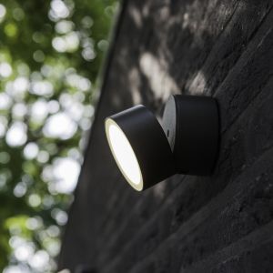Lutec Small Grey Trumpet Outdoor LED Wall Light