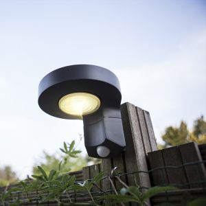Lutec Diso Solar Outdoor LED Wall Light With PIR Motion Sensor