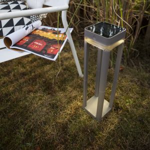 Lutec Table Cube Solar LED Bollard Light