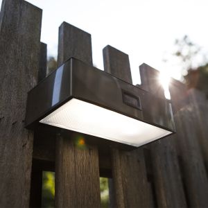 Lutec Brick Solar Outdoor LED Wall Light With PIR Motion Sensor