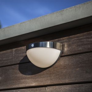 Lutec Bubble Solar Outdoor LED Wall Light With PIR Motion Sensor