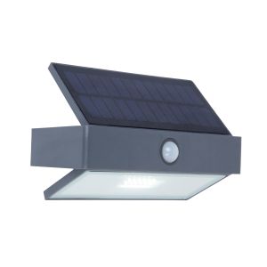 Lutec Arrow Solar Outdoor LED Wall Light With PIR Motion Sensor