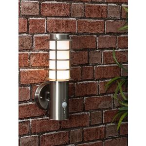 Wharf IP44 Stainless Steel Outdoor Wall Lantern With PIR Sensor Without Bulb
