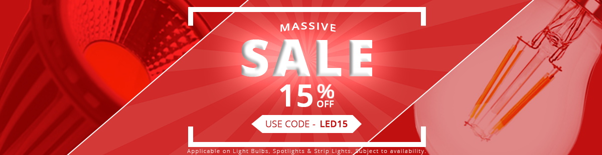 Mega Sale Discount of 15% off in case you add to your cart LED15